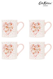 Cath Kidston Pink Mollie Mug Set Of 4