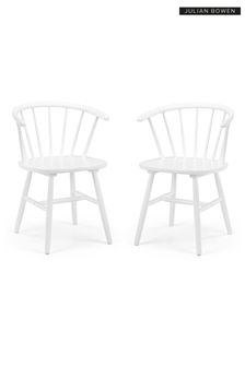 Julian Bowen Set of 2 White Modena Dining Chairs