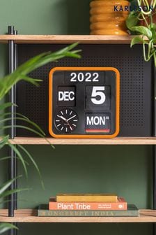 Karlsson Orange Mini Flip Wall Clock