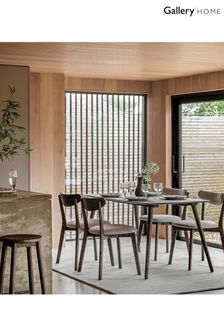 Gallery Home Dark Wood Temara Oak Style 6 Seater Dining Table