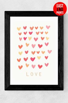 East End Prints Black Love Heart Framed Art Print