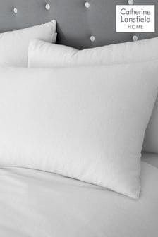 Catherine Lansfield White Brushed 100% Cotton Pair of Pillowcases