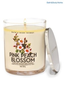 Bath & Body Works Pink Peach Blossom Signature Single Wick Candle 8 oz / 227 g