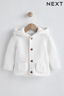 White Knitted Baby Cardigan (0mths-3yrs) (C00105) | £12 - £14