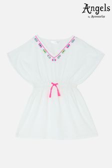 Angels by Accessorize White Embroidered Mirror Kaftan