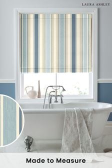 Blue Awning Stripe Made To Measure Roman Blinds