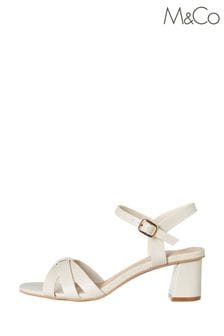 M&Co White Heeled Sandals (C00976) | £30
