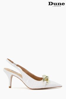 Dune London White Canary Chain Open Court Sandal