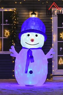 Homcom White 6FT BlueLight Inflatable Snowman Decoration