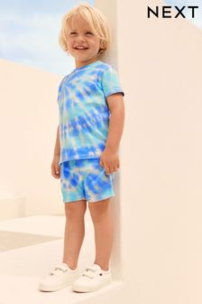 Blue Tie Dye All-Over Printed T-Shirt and Shorts Set (3mths-7yrs) (C02376) | £13 - £17
