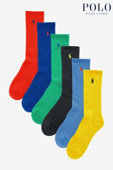 Polo Ralph Lauren Multicolour Logo Cotton Socks Six Pack