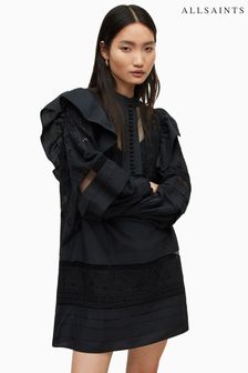 AllSaints Prim Black Broderie Dress (C03478) | £179