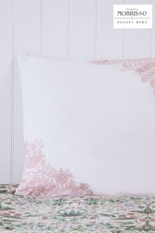 Morris & Co Cochineal Pink Strawberry Thief / Severn Square Pillowcase