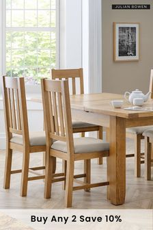 Julian Bowen Brown Astoria Extending 6 Seater Dining Table And Hereford Chairs Set