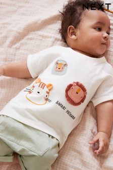 Neutral Safari Baby T-Shirt And Shorts 2 Piece Set (C04291) | £12.50 - £14.50