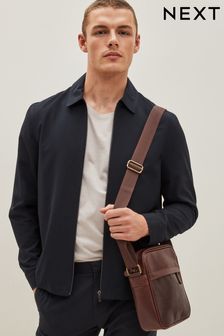 Brown Leather Cross-Body Bag (C04792) | £38