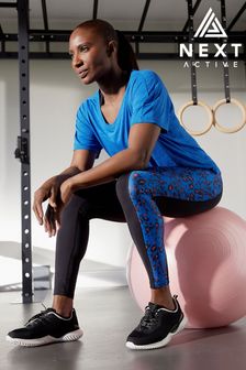 Cobalt Blue Ariss-euShops Active Sports Short Sleeve V-Neck Top (C05731) | £17