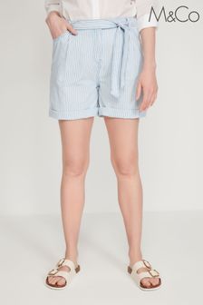 M&Co Blue Stripe Denim Shorts (C06530) | £25
