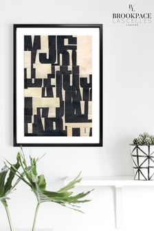 Brookpace Lascelles Black Type 1 Abstract Picture In Satin Black Frame