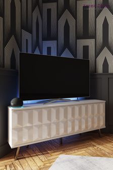 Frank Olsen White Elevate Smart LED Corner TV Stand