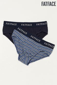 FatFace Blue Padstow Stripe Briefs 2 Pack