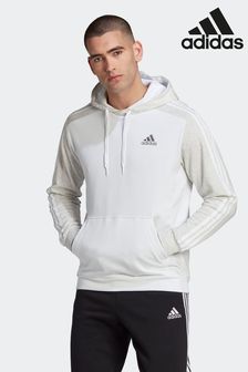 adidas White Essentials Mélange French Terry Hoodie