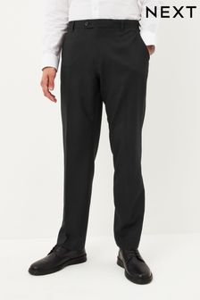 Black Machine Washable Plain Front Formal Trousers (C08561) | £20