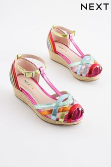 Rainbow Woven Wedge Sandals (C09045) | £23 - £30