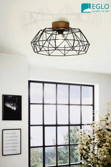 Eglo Black Padstow 1 Light Industrial Ceiling Light (C09354) | £43