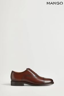 Mango Brown Leather Blucher Shoes
