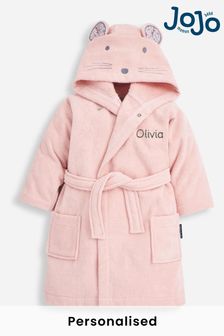 Personalised Pink Teddy Hooded Baby Dressing Gown Clothing Unisex Kids Clothing Pyjamas & Robes Robes 