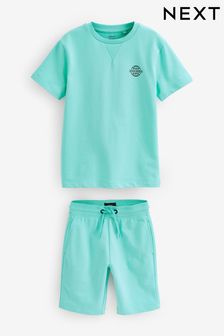 Aqua Blue T-Shirt And Shorts Set (3-16yrs) (C11101) | £13 - £21