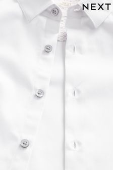 White Long Sleeve Smart Trimmed Shirt (3-16yrs) (C12742) | £14 - £19