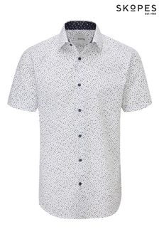 Skopes White Tiny Flowers Casual Shirt