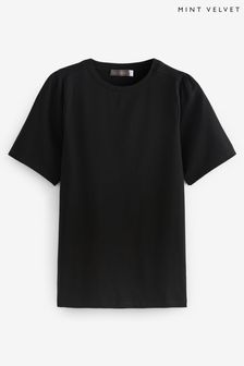 Mint Velvet Black Puffed Sleeve T-Shirt (C13955) | £39