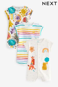 Multi Bright Character Baby Romper 3 Pack (0mths-3yrs) (C15032) | £18 - £22