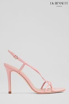 LK Bennett Nyla Peach Pink Leather Plaited Strappy Sandals