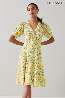 lk bennett yellow floral dress