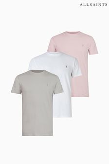 AllSaints Pink Tonic Short-Sleeved Crew-Neck T-Shirts 3 Pack