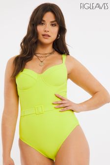Figleaves Rene Green Underwired Non-Pad Tummy Control Swimsuit