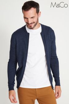 Buy Men's Jumpers M\u0026Co Zip Neck Cotton 