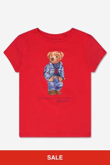 Ralph Lauren Kids Girls Bear T-Shirt in Red
