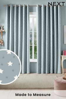 Sky Blue Ditsy Stars Made To Measure Curtains
