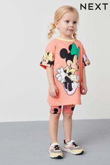 Orange Minnie Mouse Short Sleeve T-Shirt And Cycling Shorts Set (3mths-7yrs) (C20310) | £15 - £19