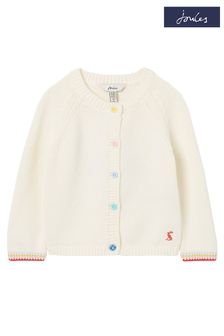 Joules Dorrie Character Knitted White Cardigan 0-24 Months