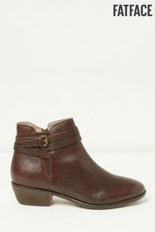 FatFace Ava Ankle Strap Brown Boots (C20764) | £79