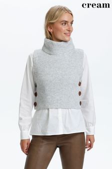 Cream Grey Starfi Short Knit Sweater