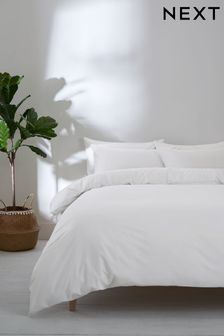 White Simply Soft Plain Duvet Cover and Pillowcase Set (C22588) | £10 - £25
