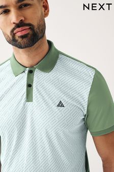 Light Green Active & Golf Printed Polo Shirt (C22909) | £25