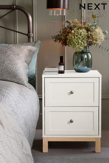 Chalk White Malvern Paint Effect 2 Drawer Bedside Table (C23603) | £165